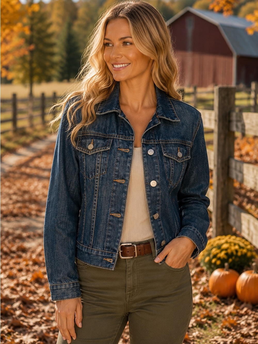 J.Crew Womens Denim Jacket M Dark Wash Jean Trucker Classic Preppy Fall Country